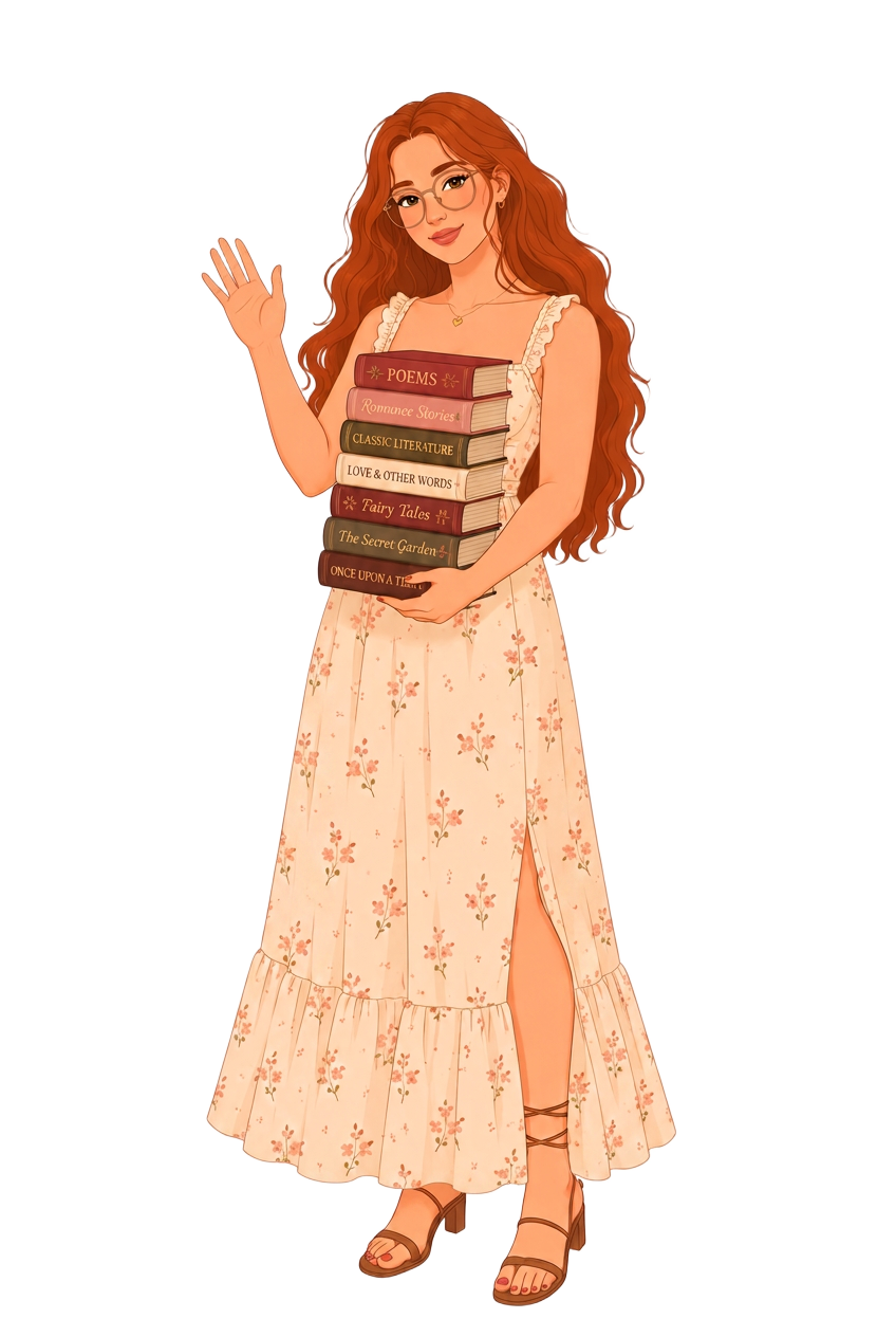 Illustration de La Bibliothécaire — été — welcome